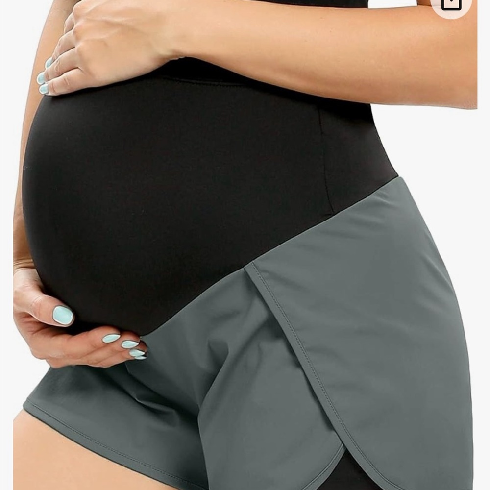 NWOT AMPOSH Women’s Maternity Workout Shorts Over Belly ButteryYogaRunning short - Picture 2 of 10